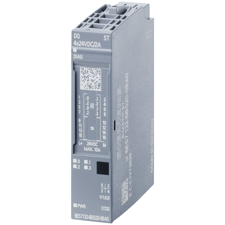 Module I/O DQ 4x24 VDC/2A ST SIMATIC ET 200SP SIEMENS 6ES7132-6BD20-0BA0 | Hàng chính hãng