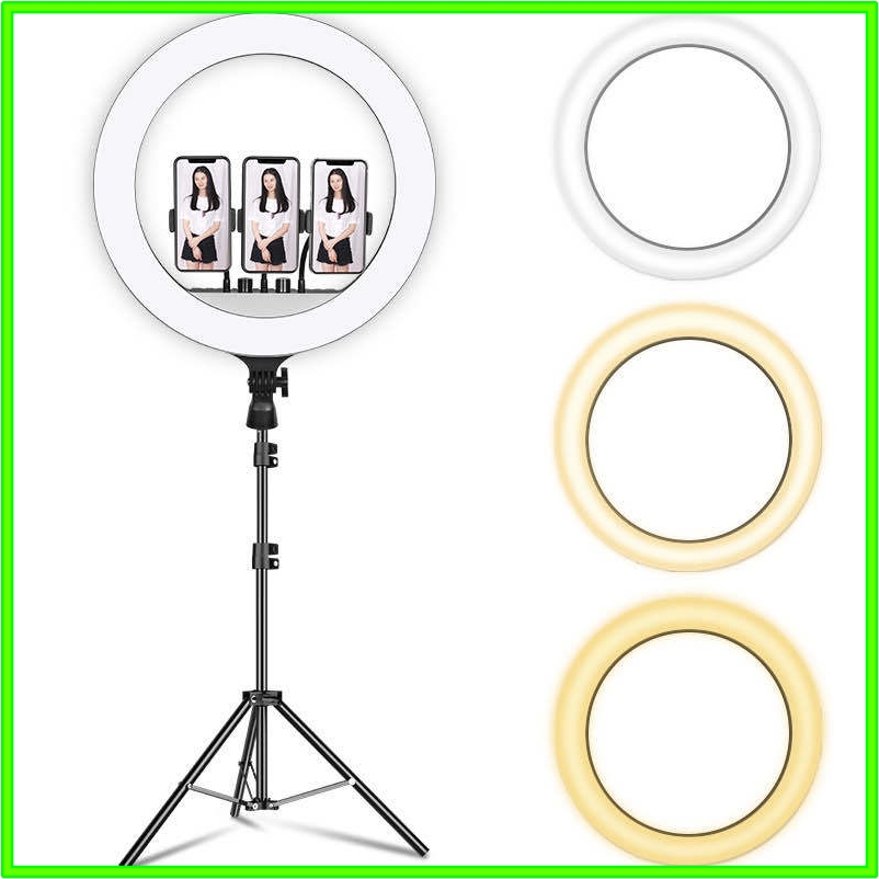 Đèn Led Trợ Sáng Livestream 45cm Model RL 18 Kèm 03 Kẹp Điện Thoại, Có Remote Điều Chỉnh Ánh Sáng, Tặng Kèm 1 Remote Bluetooth Cho Điện Thoại - Hàng Chính Hãng