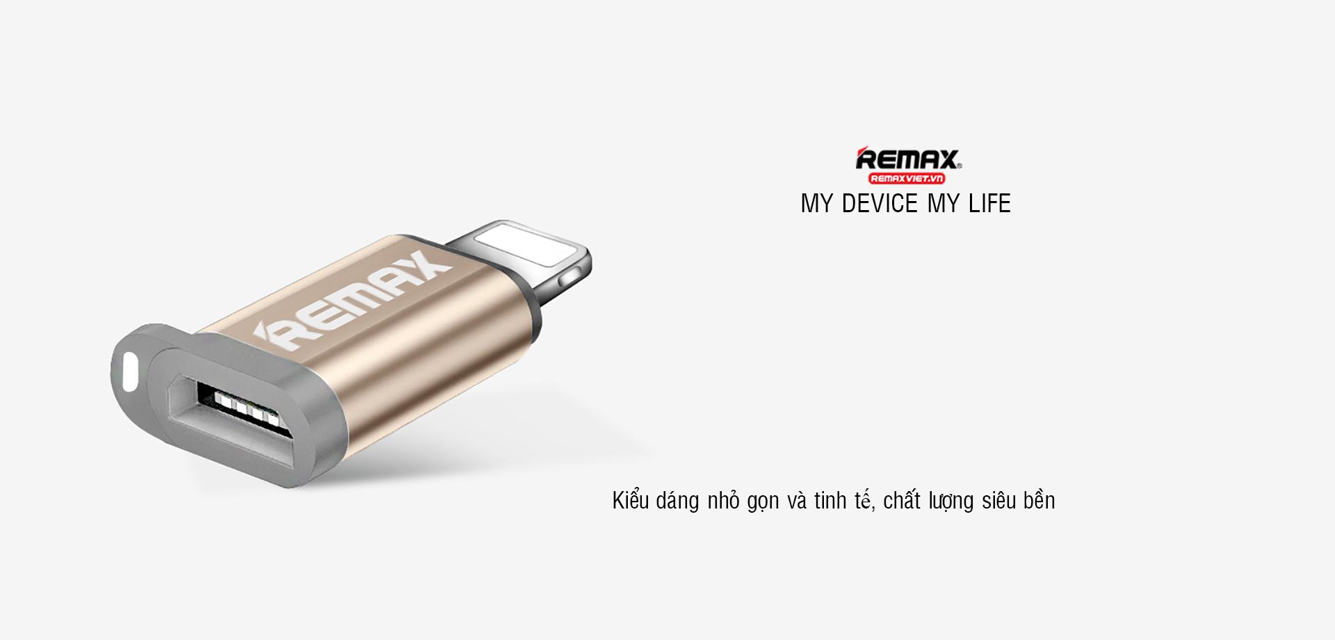 Đầu Chuyển Đổi Remax RA-USB2 Micro USB V8 to Lightning Apple IOS - Hàng Chính Hãng