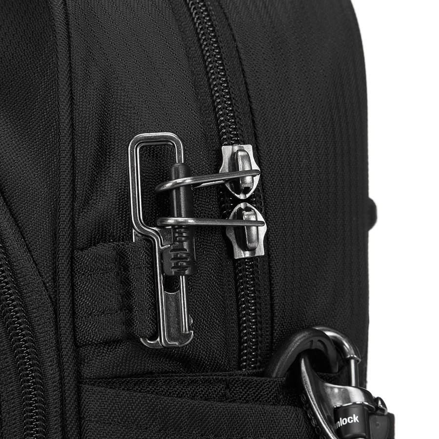 Túi đeo vai Metrosafe LS250 Econyl PACSAFE - ÚC : Túi đeo vai được làm từ 8 chai nhựa tái chế Khóa kéo với hệ thống khóa thông minh chống cắt