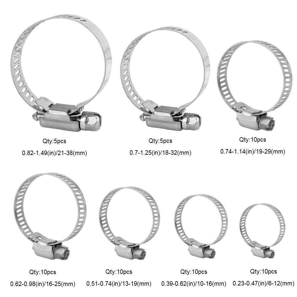 Set 60 kẹp cố định đường ống dẫn xe hơi bằng thép không gỉ