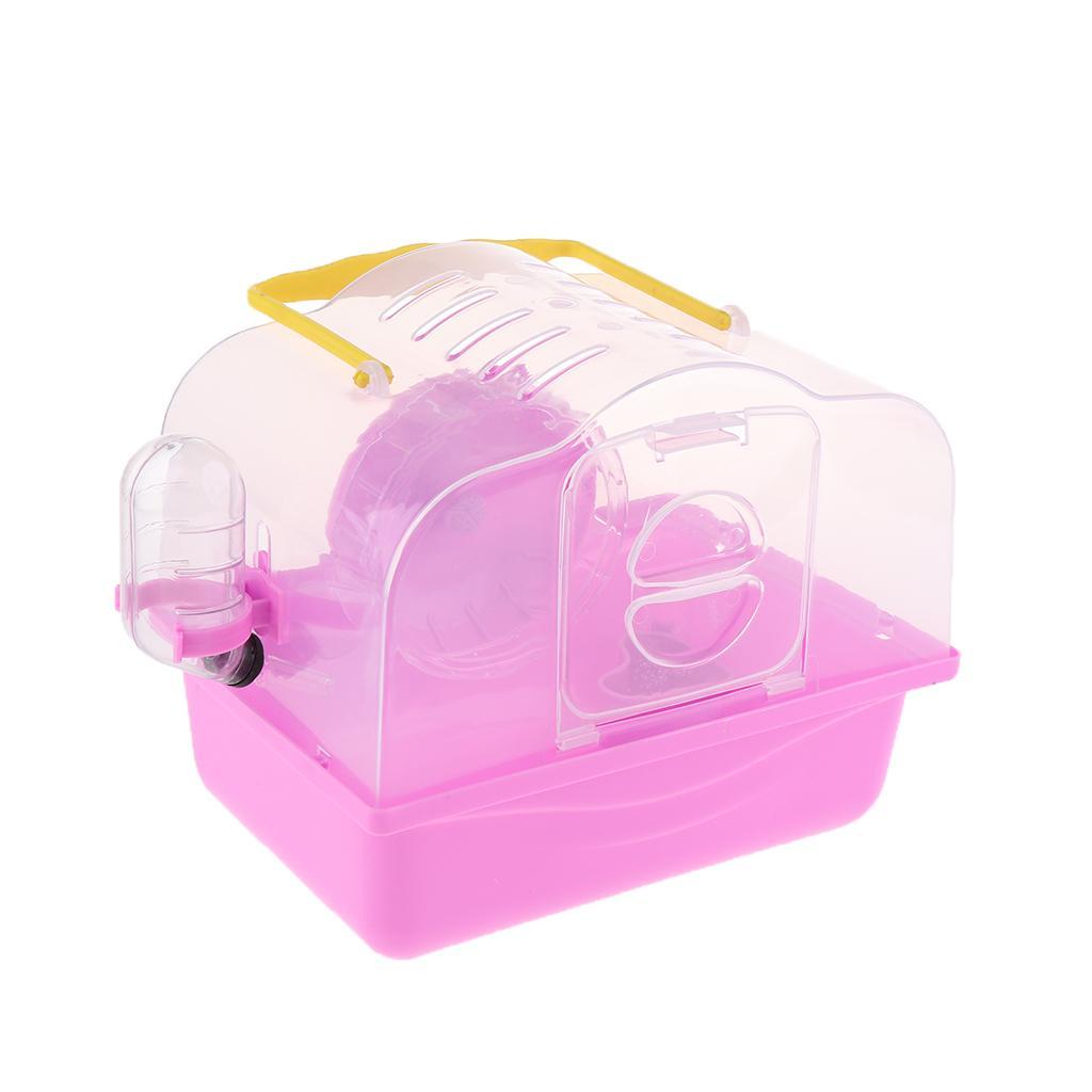 Portable Carrier Hamster Carry Case Cage with Water Bottle Outdoor