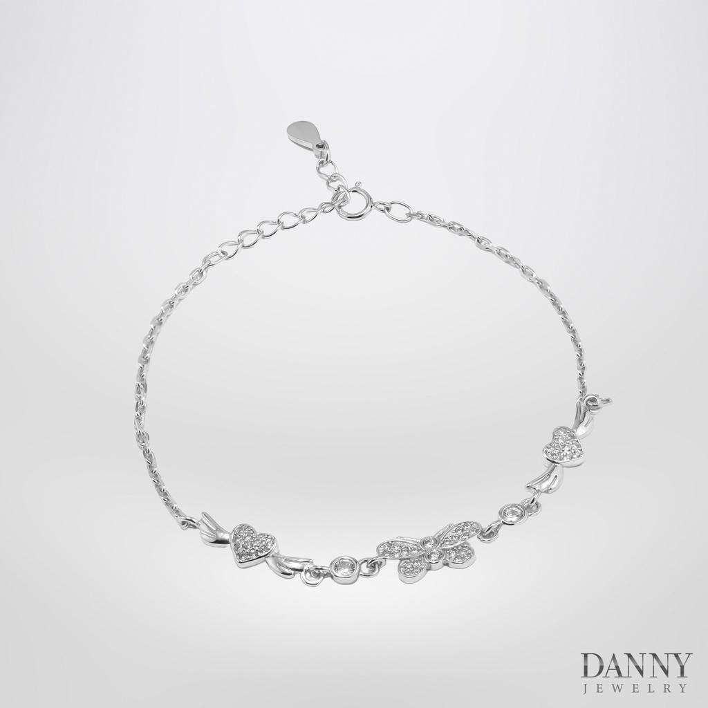 Lắc Tay Danny Jewelry Bạc 925 Xi Rhodium Mắc Xích Biểu Tượng Bướm LACY280