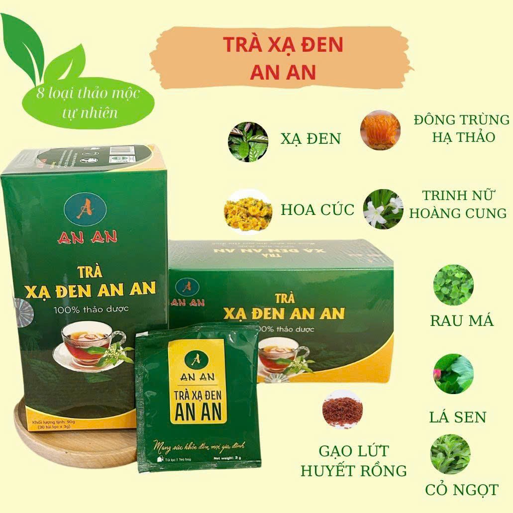 Trà xạ đen AN AN chính hãng, 100% thảo dược thiên nhiên, giúp mát gan, thải độc, hạ mỡ máu, men gan, thanh lọc cơ thể