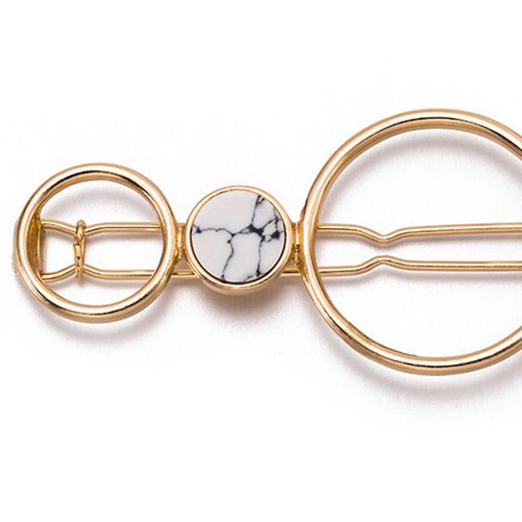 2 Pcs Women's Girls Geometric Hollow Hair Clip Howlite