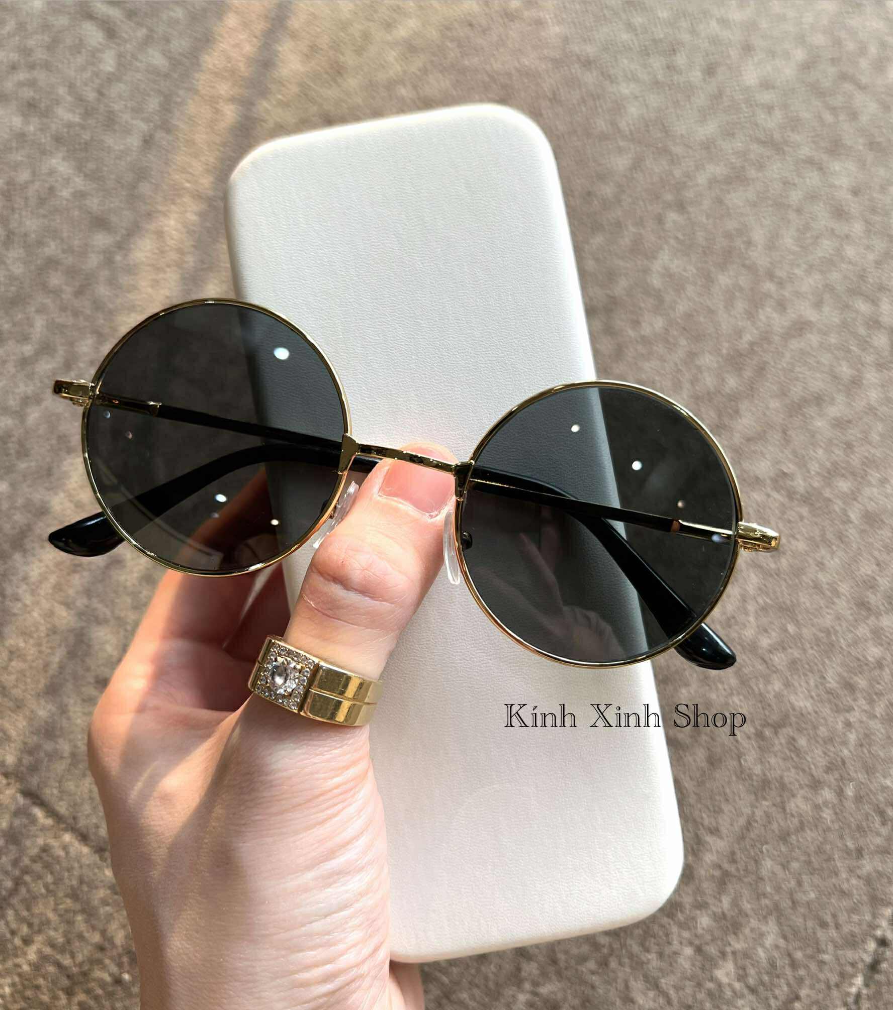 Kính râm nam nữ Mắt tròn nhỏ thời trang thầy bói