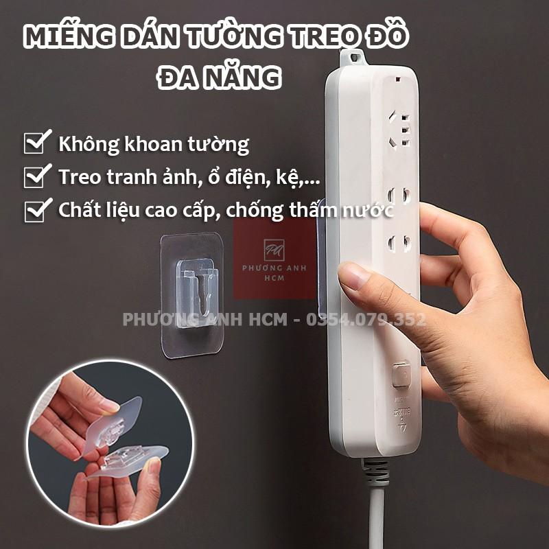 Bộ Móc Dán Tường Ghép Đôi Treo Đồ, Ổ Điện, Tranh Ảnh - Miếng Dán Tường Dự Phòng Cho Khay Kệ Nhà Tắm, Nhà Bếp