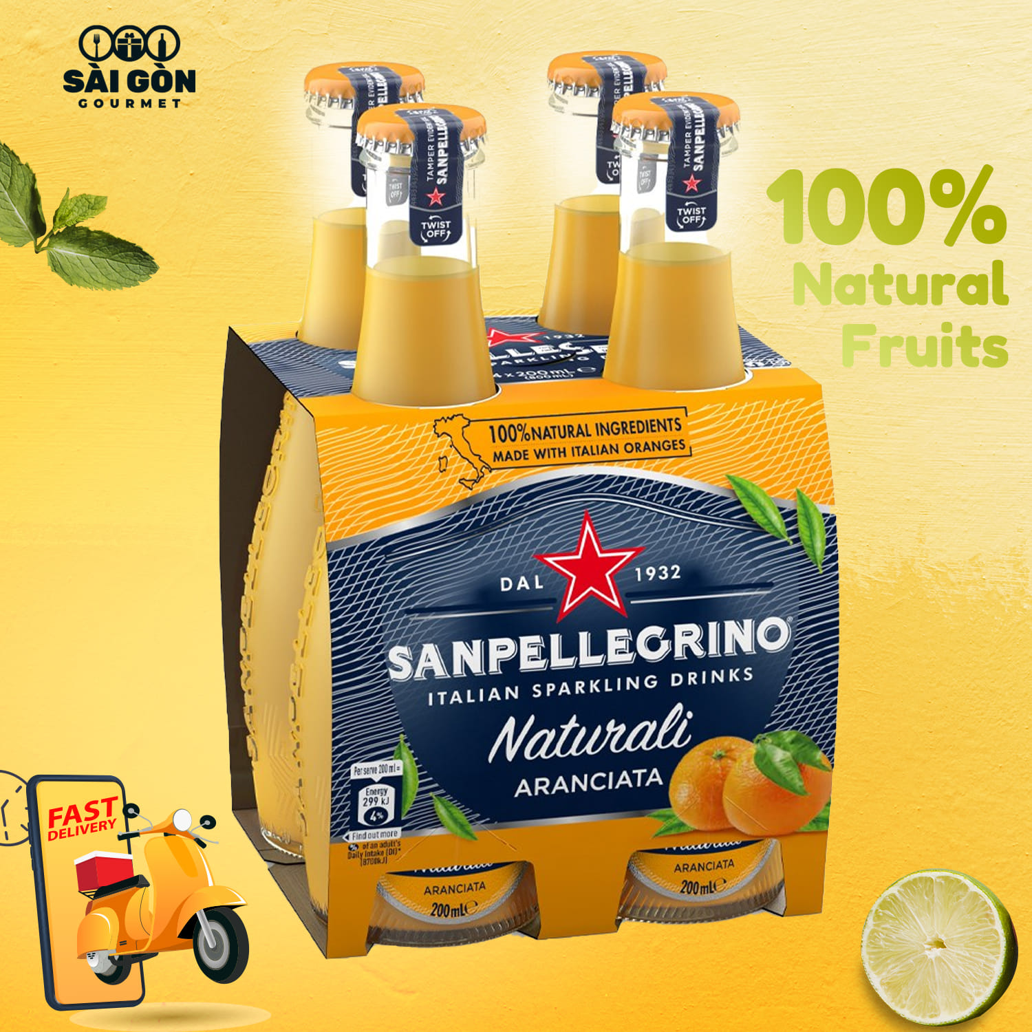 Nước cam hồng có ga Sanpellegrino - Aranciata rossa 200ml