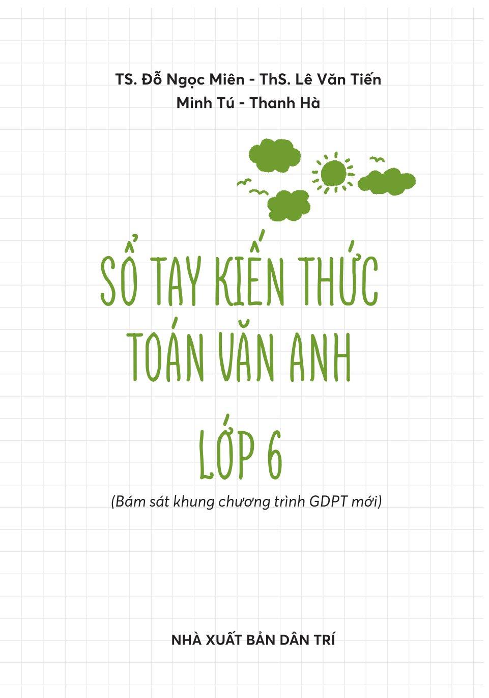 Sổ Tay Kiến Thức Toán Văn Anh Lớp 6