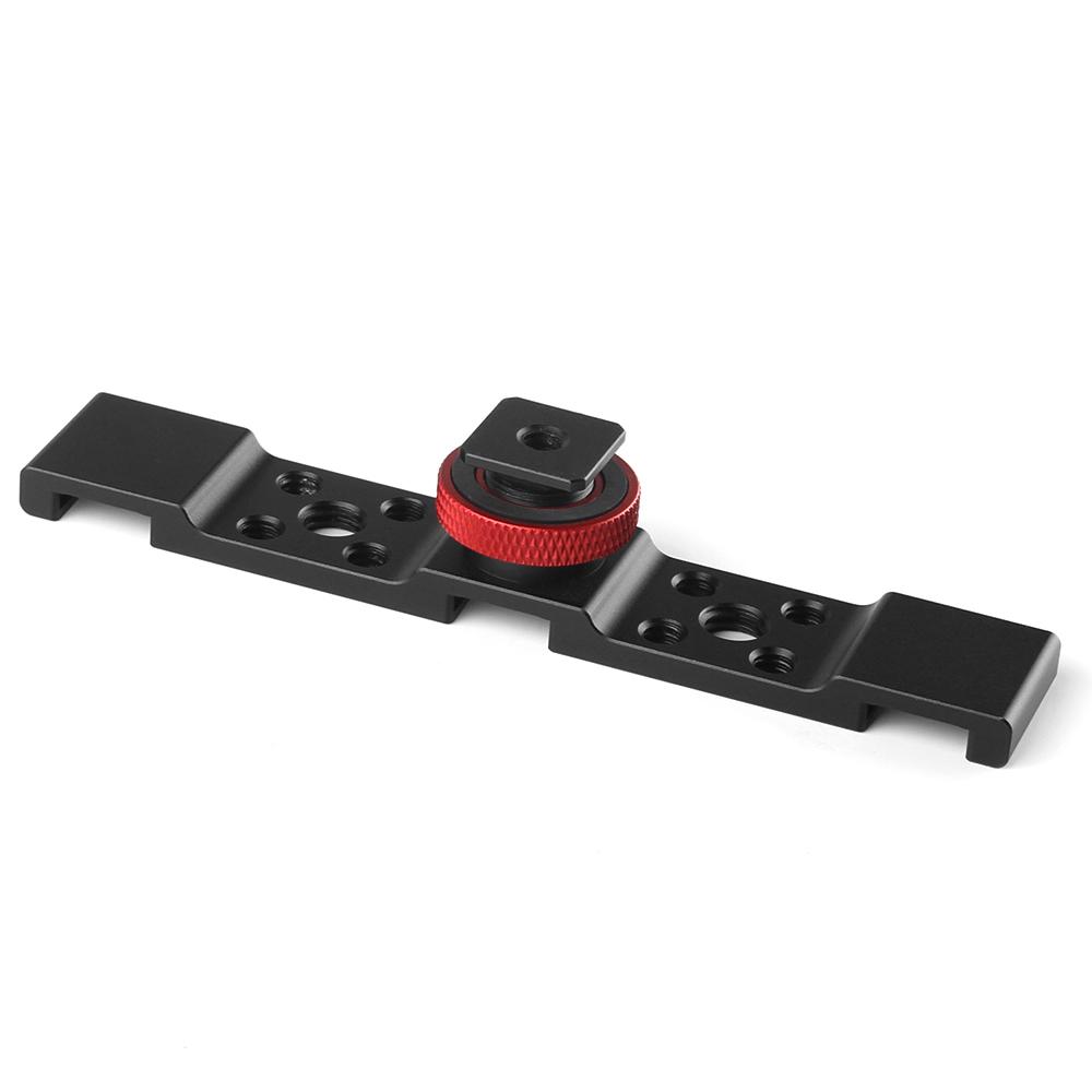 Giá đỡ tấm gắn giày bằng nhôm ba ngăn lạnh để gắn đèn LED cho micrô máy ảnh - Màu xám