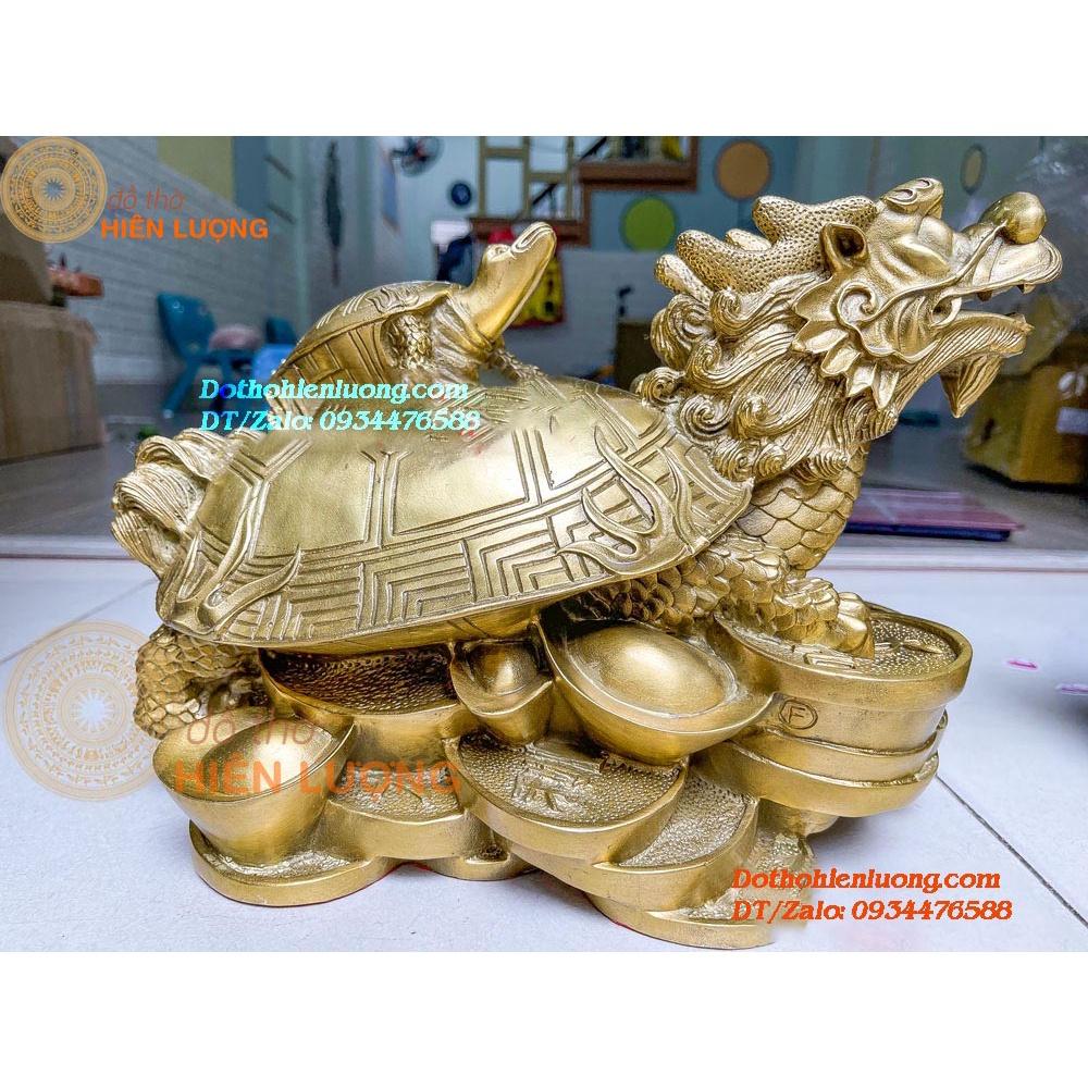 Long Quy Bát Quái Và Long Quy Cõng Con Ngồi Bệ Tiền Bằng Đồng Nguyên Chất Kích Thước 35x25x25cm, Nặng 6,5kg Đẹp