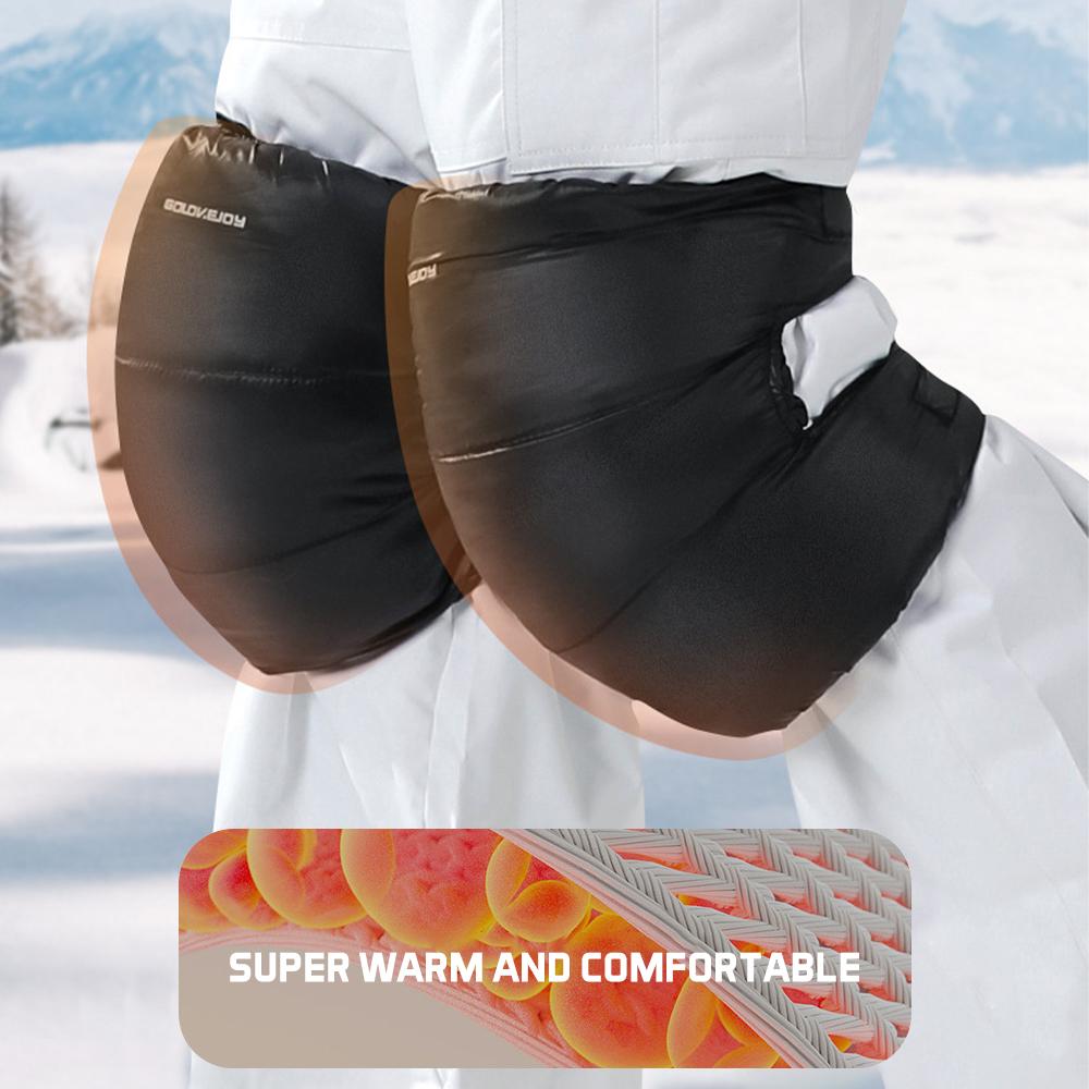 Golovejoy Winter Warm Down Filled Knee Pads for Men and Women Windproof Thermal Knee Braces Sleeves for Outdoor Cycling Running Skiing