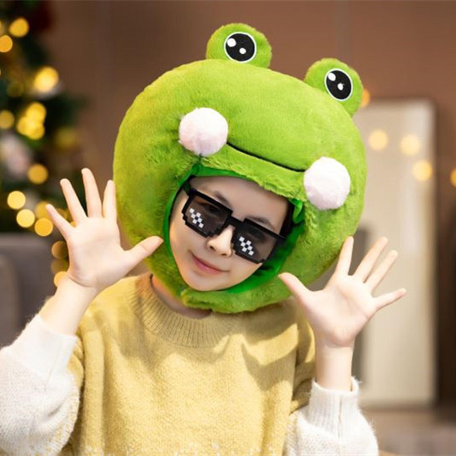 Soft Frog Plush Hat Party Costume Hat Cosplay Headwear for Festival Decor Dress up Hat