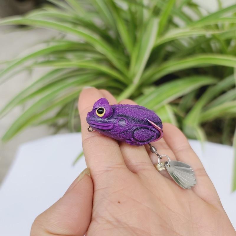 Mồi giả câu cá nhái mắt lồi lưỡi full titan chuyên câu lure cá lóc chẽm