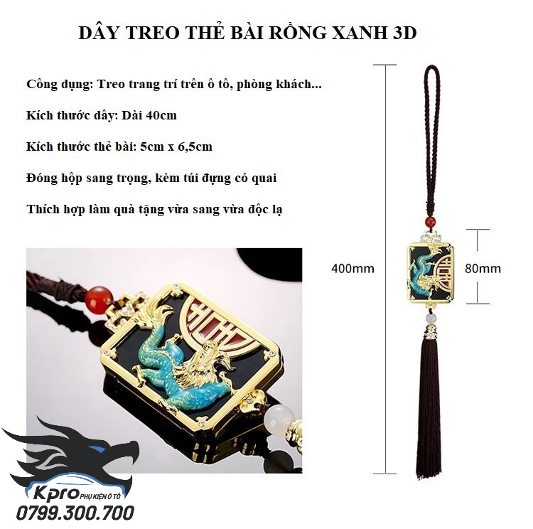 Dây treo thẻ bài rồng xanh - Hàng Kpro chất lượng cao