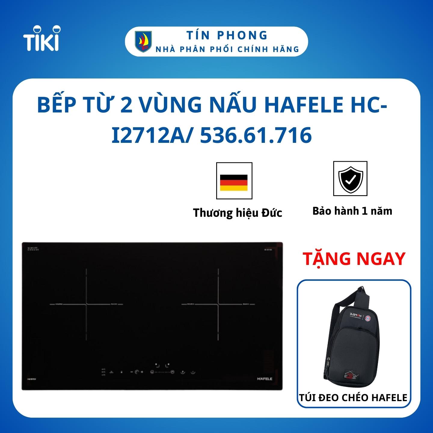 Bếp từ 2 vùng nấu Hafele HC-I2712A/ 536.61.716 - Sản xuất tại Malaysia - Bếp âm lắp CB - Tổng công suất 3800W - Hàng chính hãng