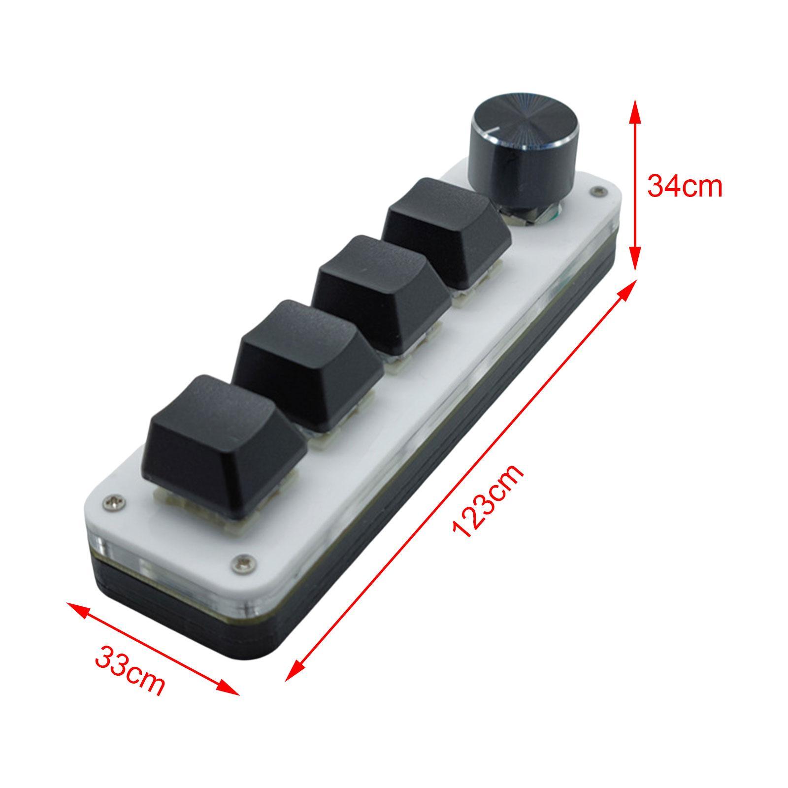 Mini Custom Keyboard Keyboard 4 Key 1 Knob Mini Gaming Keypad Custom Keypad Mechanical Keyboard for Gaming Programming PC