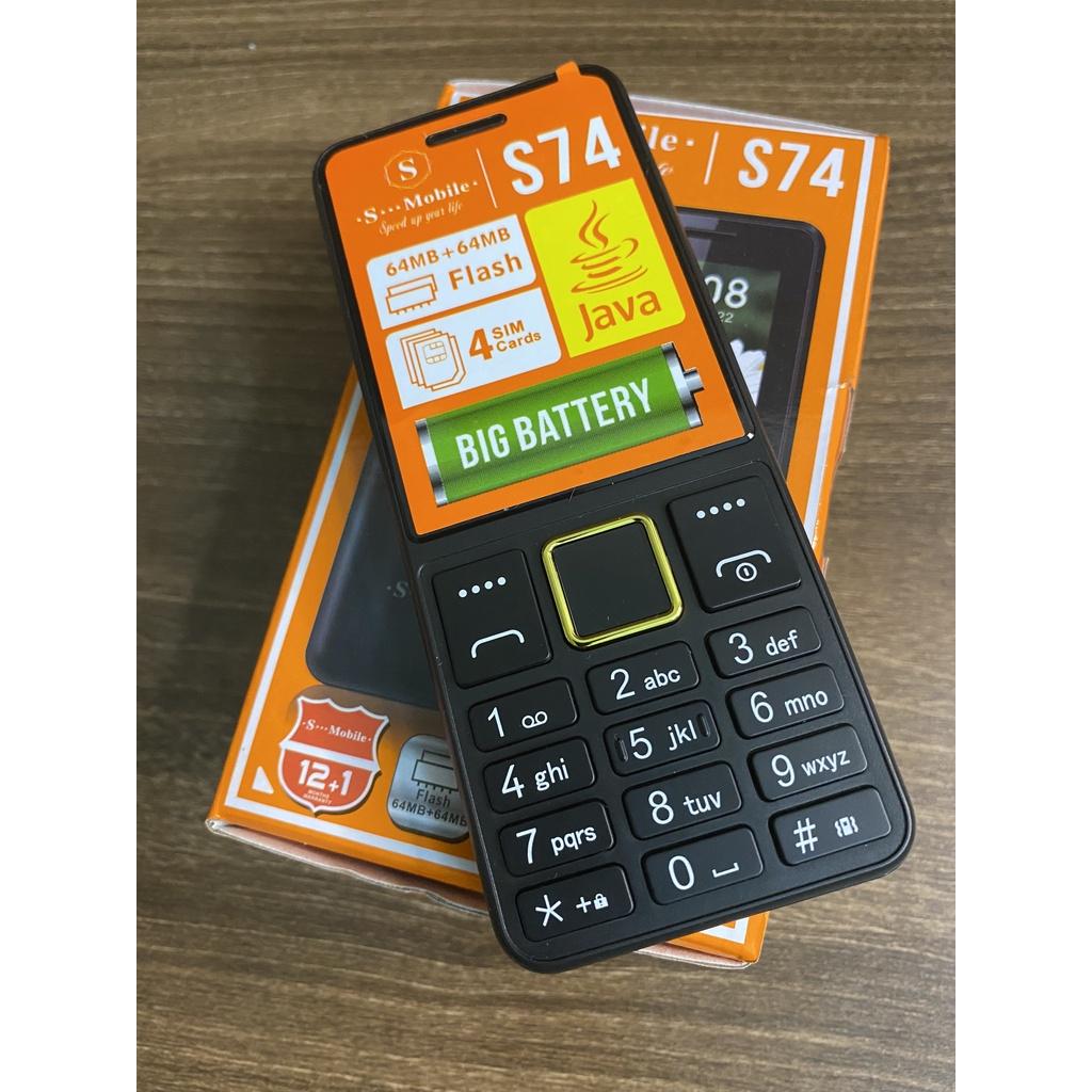 Điện Thoại S-Mobile S74 - 4 Sim - Pin Khủng 3000 mAh - Loa Cực To - Lướt Mạng - Mới Full Box-Bảo Hành 06 Tháng