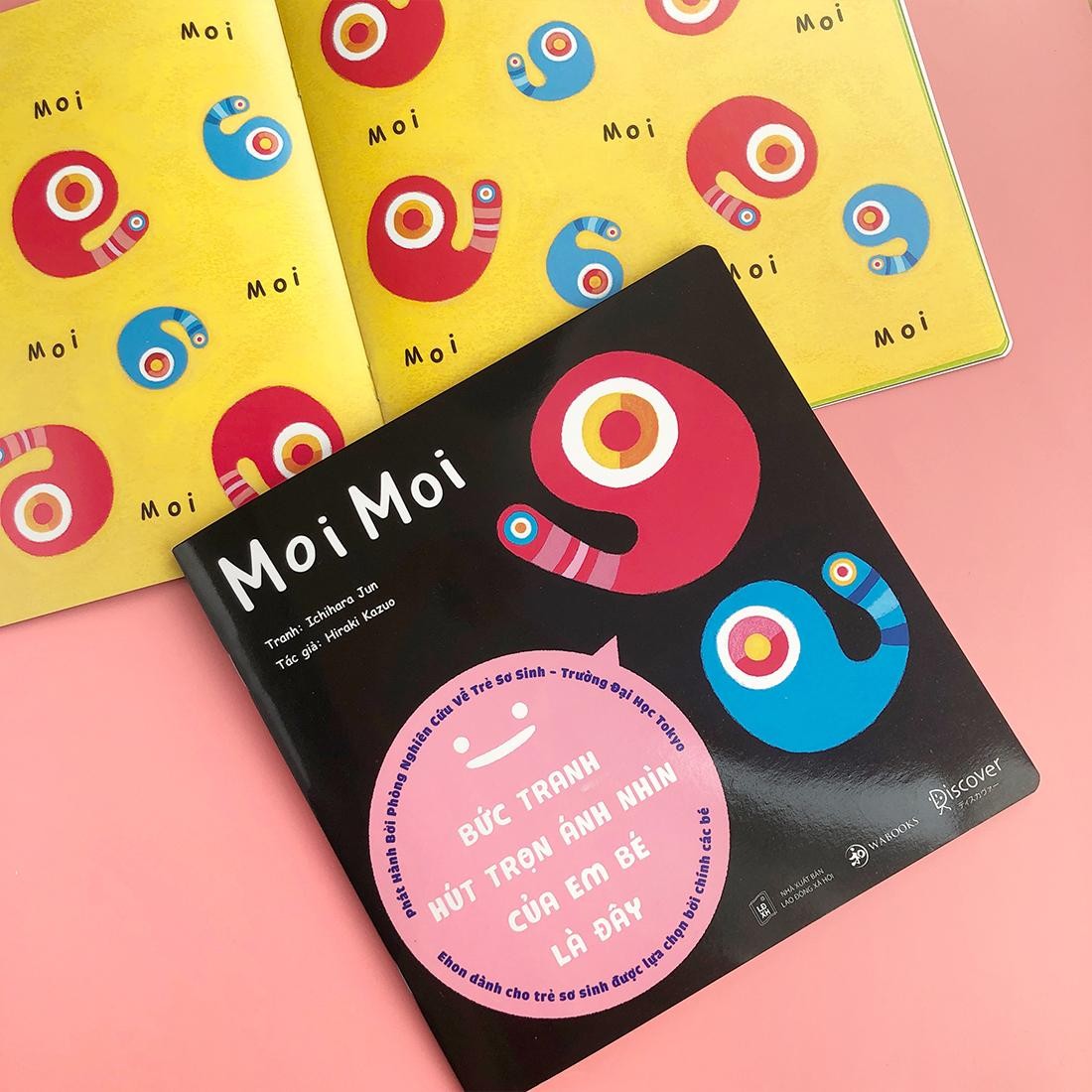 Sách Ehon Nhật Bản- Cuốn sách Ehon Moi Moi giúp các em bé ngừng khóc dành cho các bé sơ sinh- Ehon Moi Moi Bức Tranh Hút Trọn Mọi Ánh Nhìn