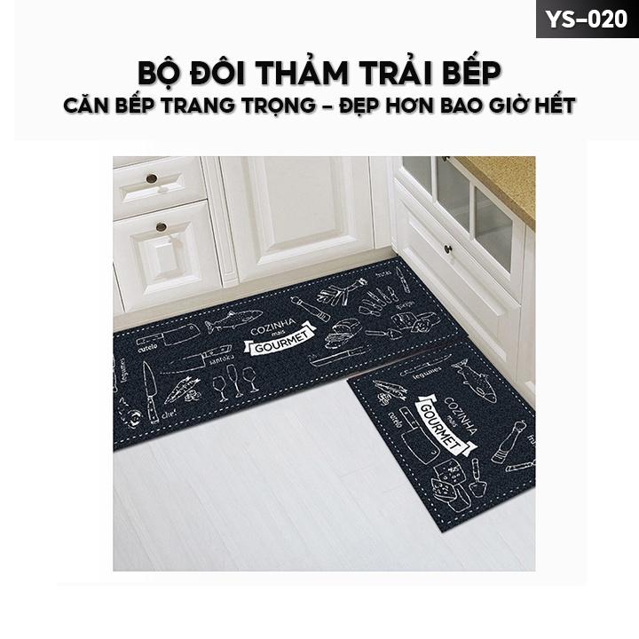 Combo 2 Chiếc Thảm Lau Chân Nhà Bếp Cặp Thảm Ngắn Dài Chống Trơn Có Nhiều Màu Kích Cỡ 40x60cm Và 40x120cm YS-020