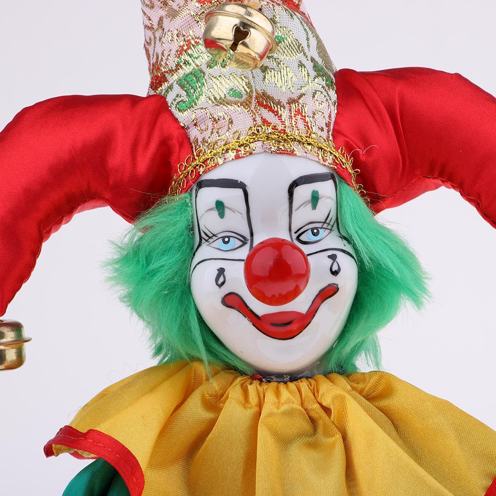38cm Adorable Porcelain Doll Harlequin Doll Christmas Gift  Ornaments #2