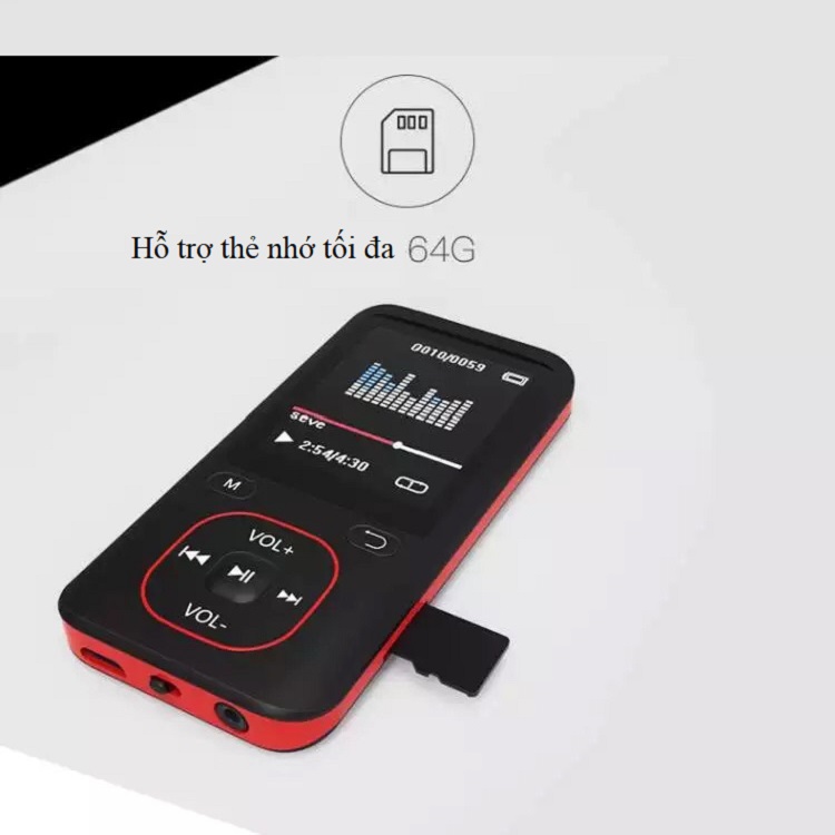 Máy Nghe Nhạc Kiêm Ghi Âm Chuyên Dụng Goldseee 538 Kích Thước Nhỏ, Bộ nhớ 8Gb Có Khe Cắm Thẻ Nhớ Mở Rộng