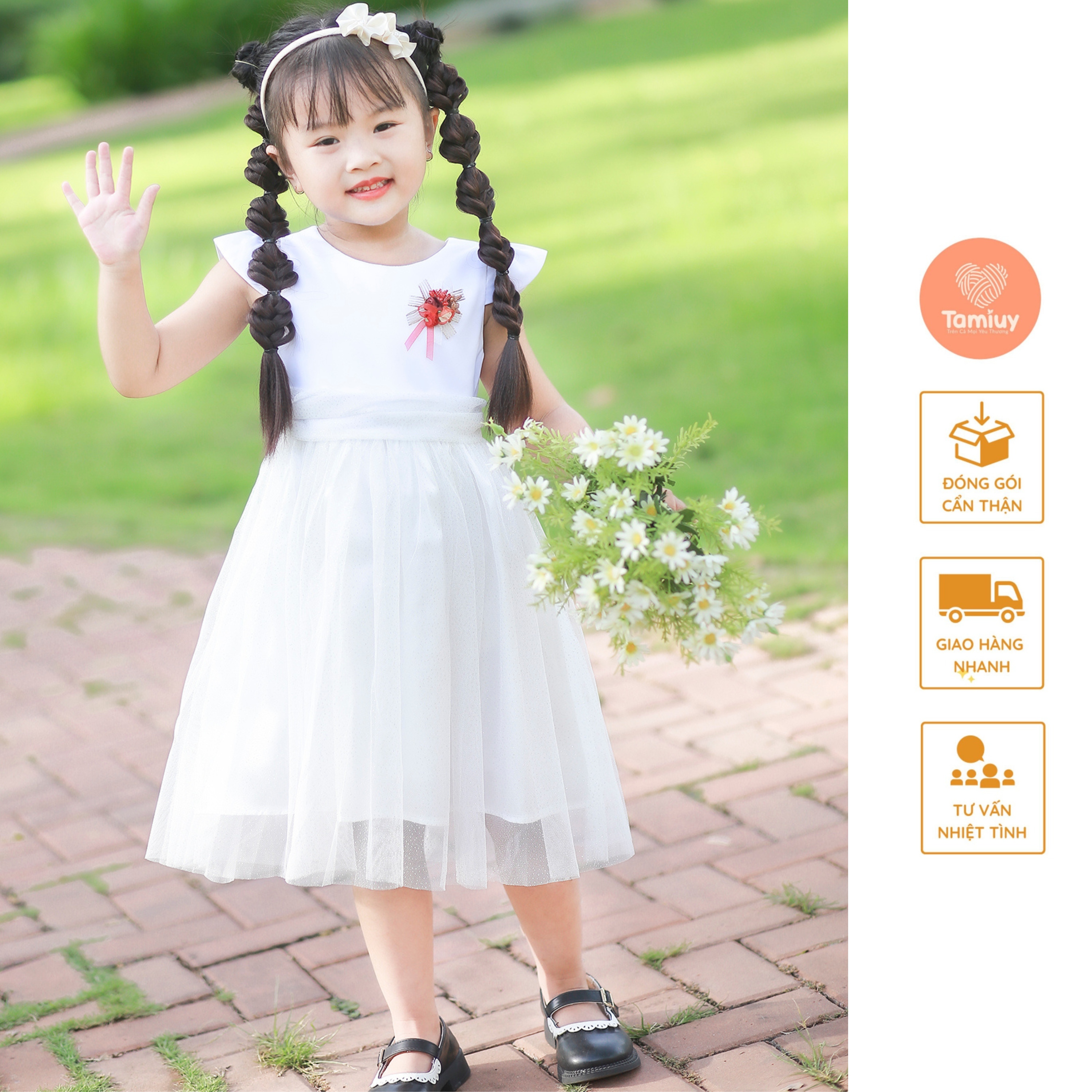 Đầm DH kim tuyến Tamiuy Kid cho bé 1-10 tuổi