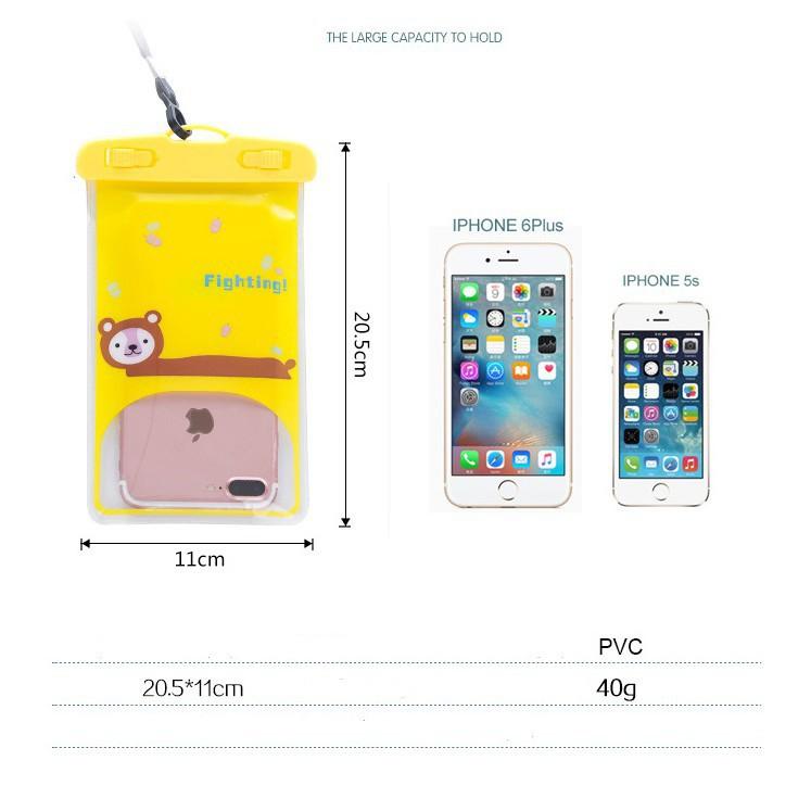 Túi chống nước điện thoại hoạt hình dễ thương  PBTS so