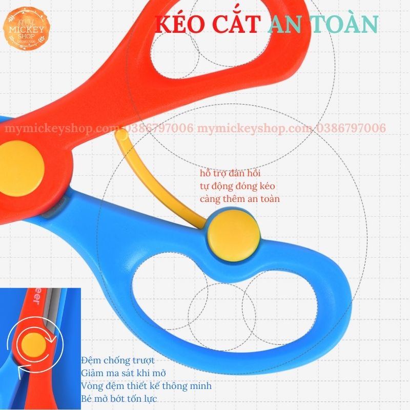 Mideer Kéo cắt giấy an toàn cho bé chơi các trò thủ công