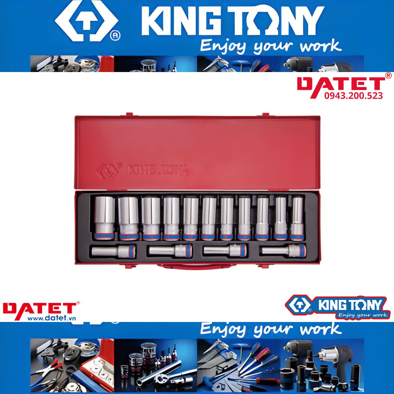 Bộ tuýp lục giác 1/2&quot; Kingtony 15 chi tiết 4315MR