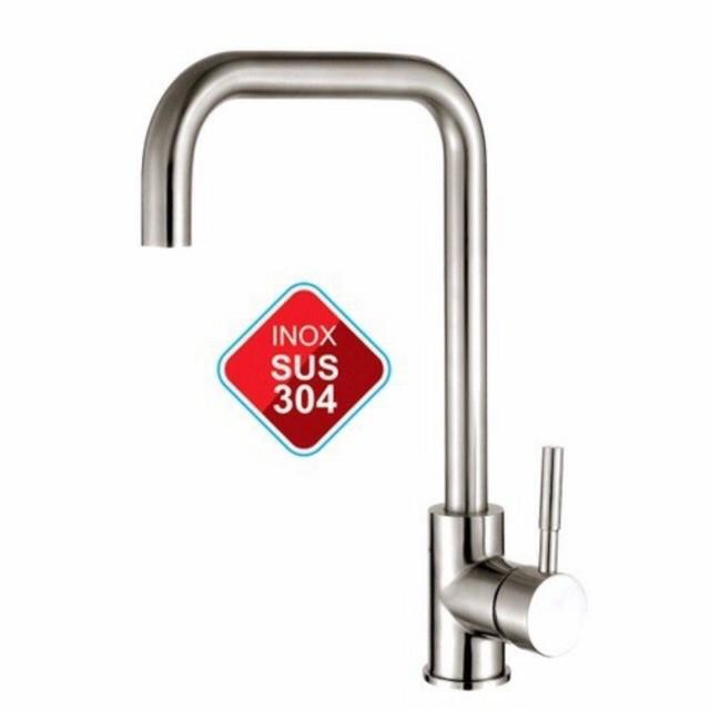 Vòi chén lạnh gập vuông - Inox 304 cao cấp (phi 24)