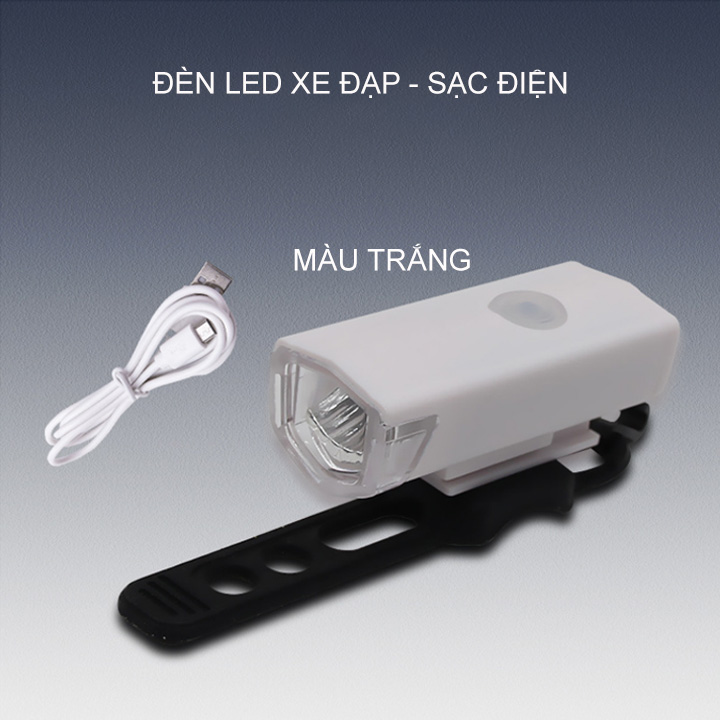 Đèn led gắn tay lái xe đạp LED2255 chiếu sáng phía trước sử dụng pin sạc gắn sẵn bên trong