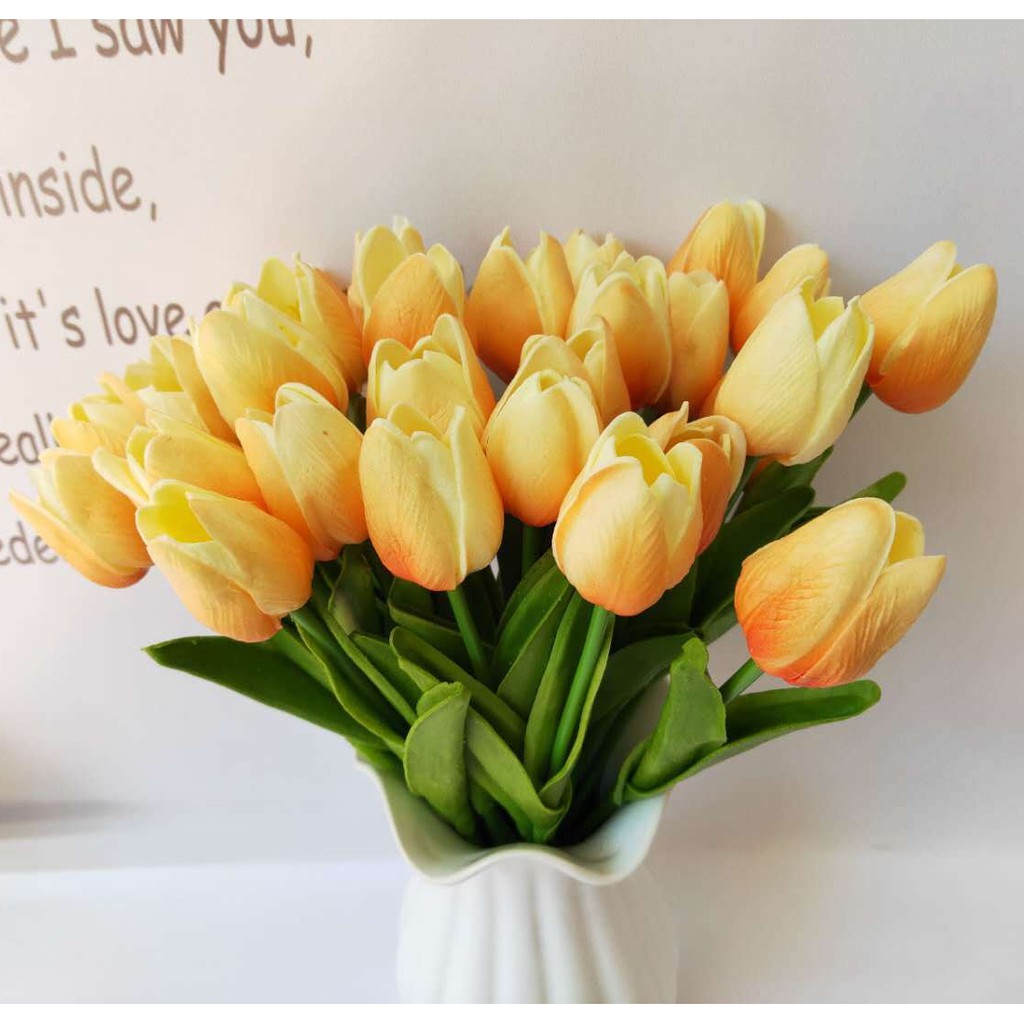 HOA GIẢ TULIP PU GIỐNG THẬT ĐẾN 99% LIZ4