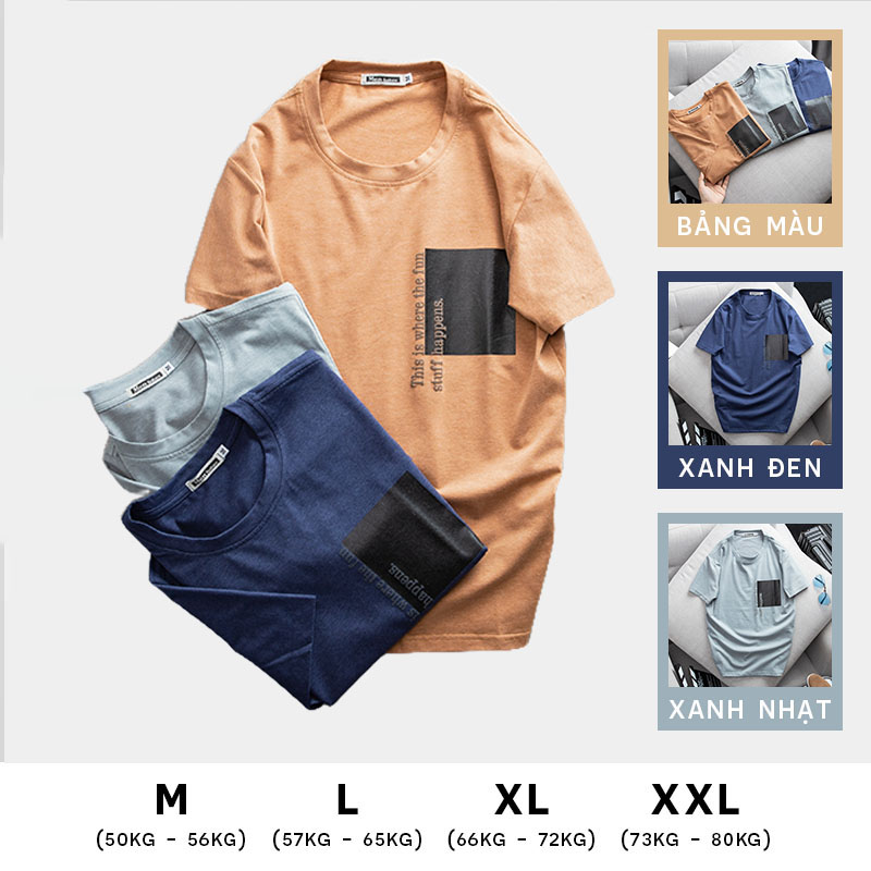 Áo Thun Nam Cổ Tròn Cotton In Họa Tiết trẻ trung AT112