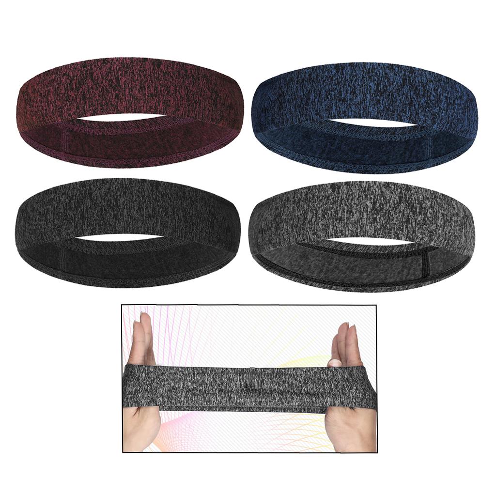 Men Women Sports Headband Gym Tennis Basketball Sweatband Hairband Black