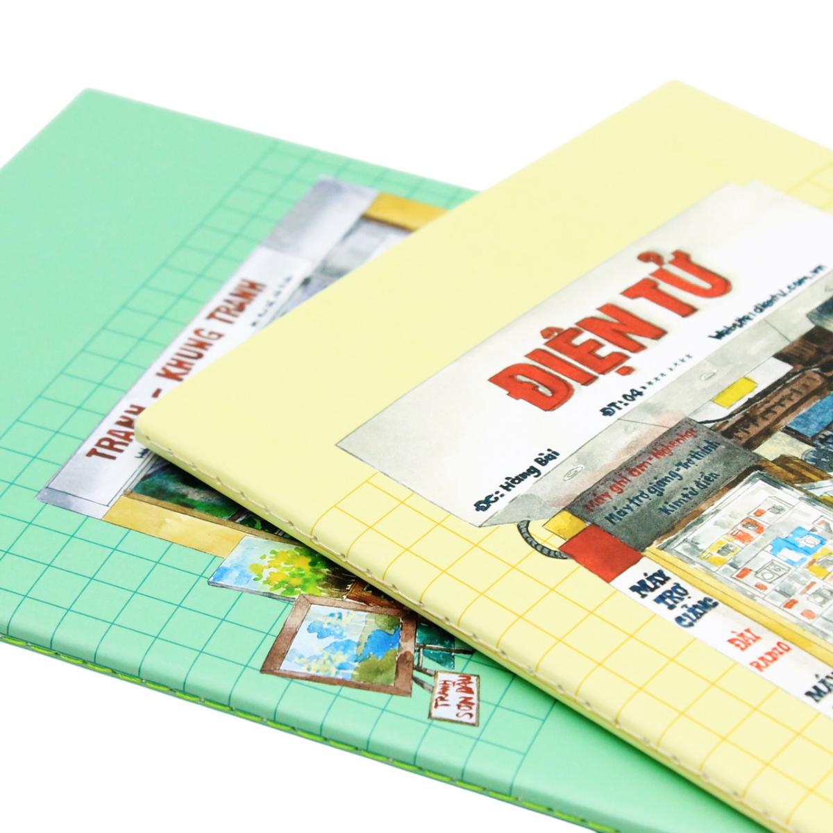 Sổ May Gáy Góc Phố A5 - Kẻ Ô Vuông - 120 Trang 70gsm - Hồng Hà 4650 (Mẫu Bìa Giao Ngẫu Nhiên)