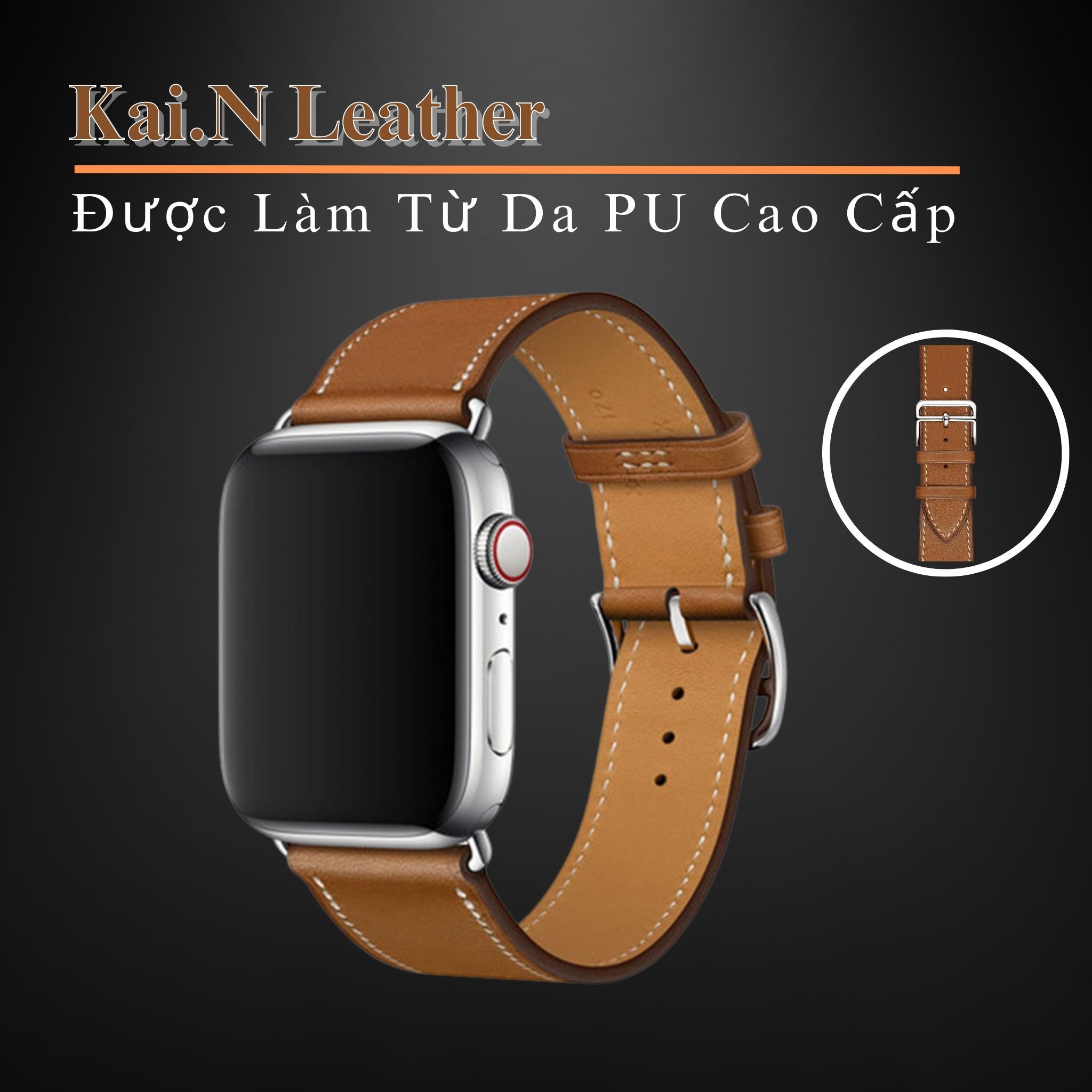 Dây Da Classic Sang Chảnh Kai.N Leather Dành Cho Apple Watch Series 1,2,3,4,5,6,7,SE - Hàng Chính Hãng