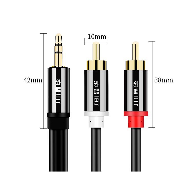 Cáp chuyển AUX 3.5mm ra âm thanh 2RCA cho loa, amply - Jinghua A120 - Hồ Phạm