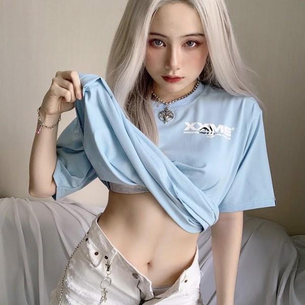 Áo thun cao cấp cotton Twist Logo màu xanh da trời XXME