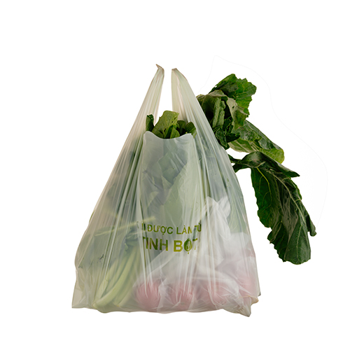 Set túi xốp tự hủy shopping có quai ANECO túi phân hủy sinh học hoàn toàn - Không nhựa 100% - Bảo vệ môi trường