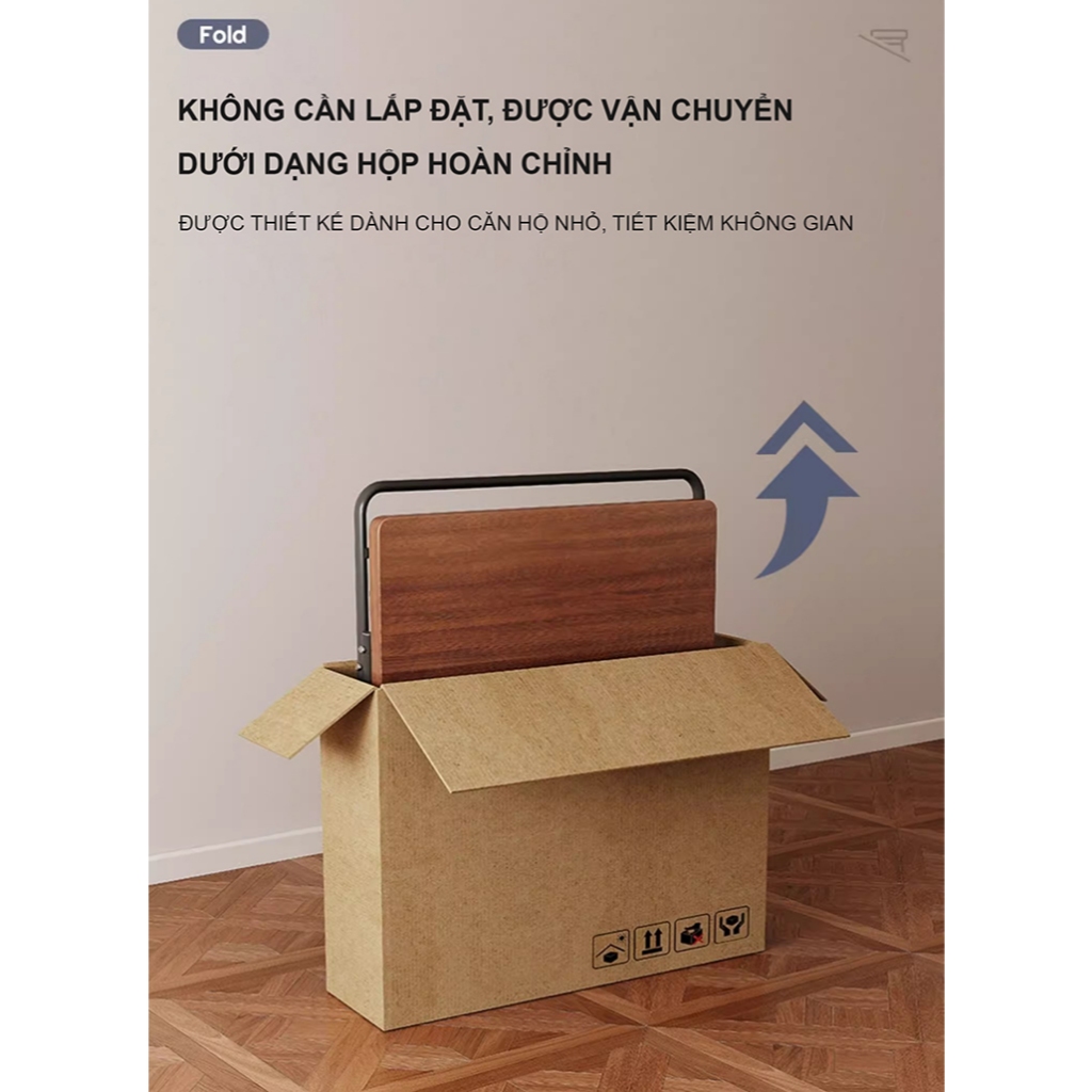 Bàn Làm Việc Gấp Gọn Khung Sắt Tĩnh Điện Chắc Chăn Mặt Bàn Phủ Melamin Chống Nước Chống Xước AM139