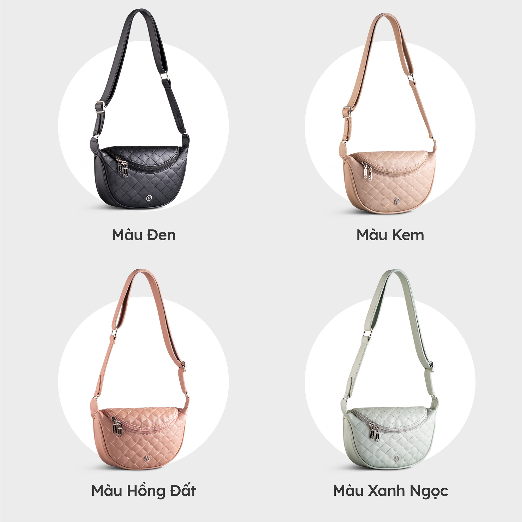 Túi Yuumy ( Thời trang nữ dáng bao tử size 23 - Túi đeo chéo da Seasand YN174 )