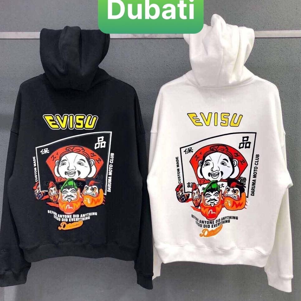 ÁO HOODIE NAM NỮ, ÁO KHOÁC NỈ EVISU FROM RỘNG DÀI TAY CHỐNG NẮNG CHẤT VẢI XỊN SÒ - DUBATI FASHON