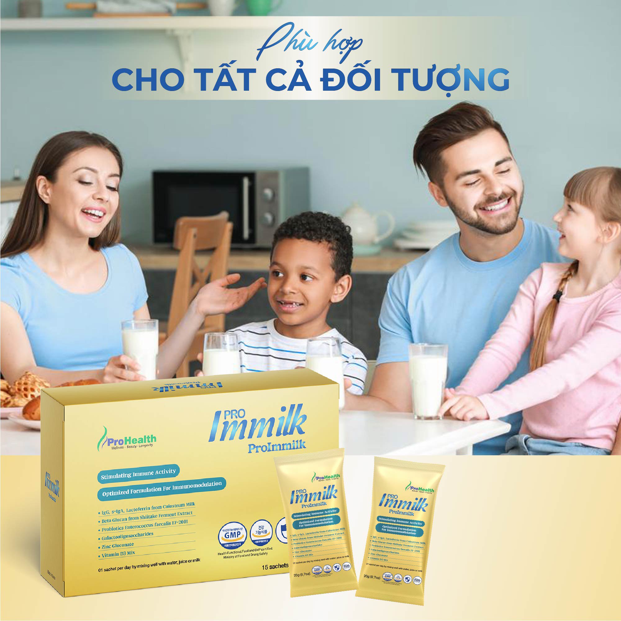 Bột sữa kháng thể ProImmilk cao cấp hỗ trợ sức khỏe