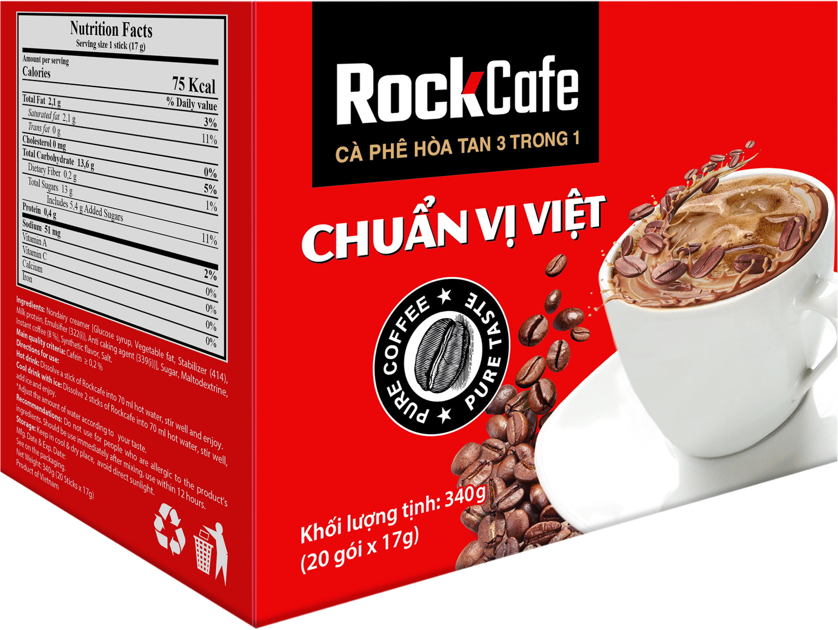 RockCafe - Cà phê 3 trong 1 Chuẩn Vị Việt