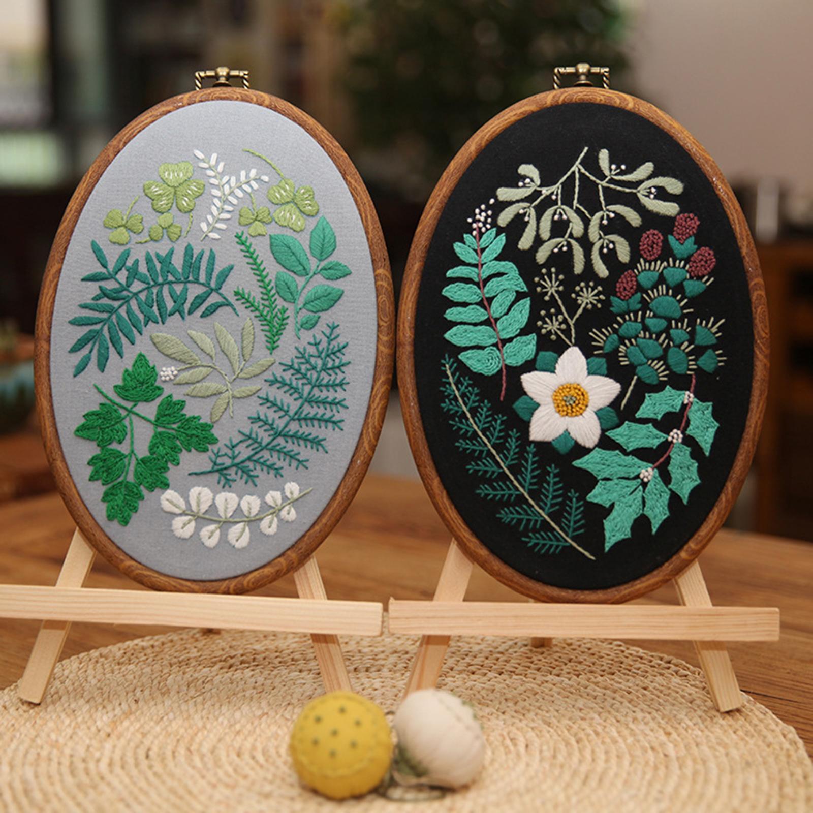 Stamped Embroidery Kit for Beginners with Pattern Floral Cross Stitch kit Starter Kit with Embroidery Hoop, Color Threads