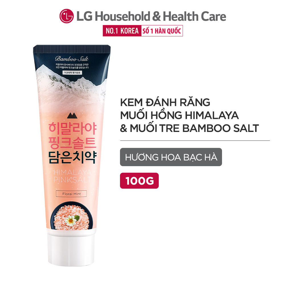 Bộ 3 Kem đánh răng dạng tuýp Bamboo Salt Himalaya Pinksalt Toothpaste Floral Mint 100g