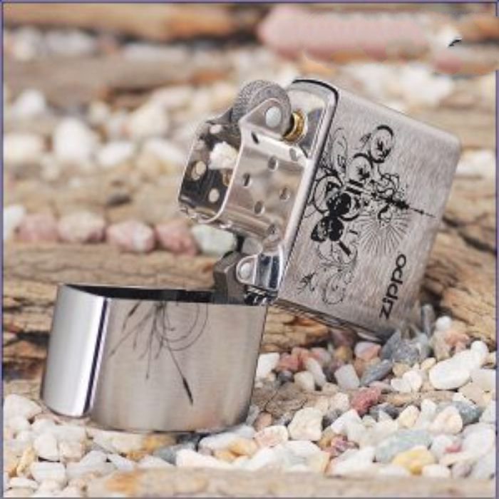 Bật Lửa Zippo Butterfly Brushed Chrome Chính Hãng Usa