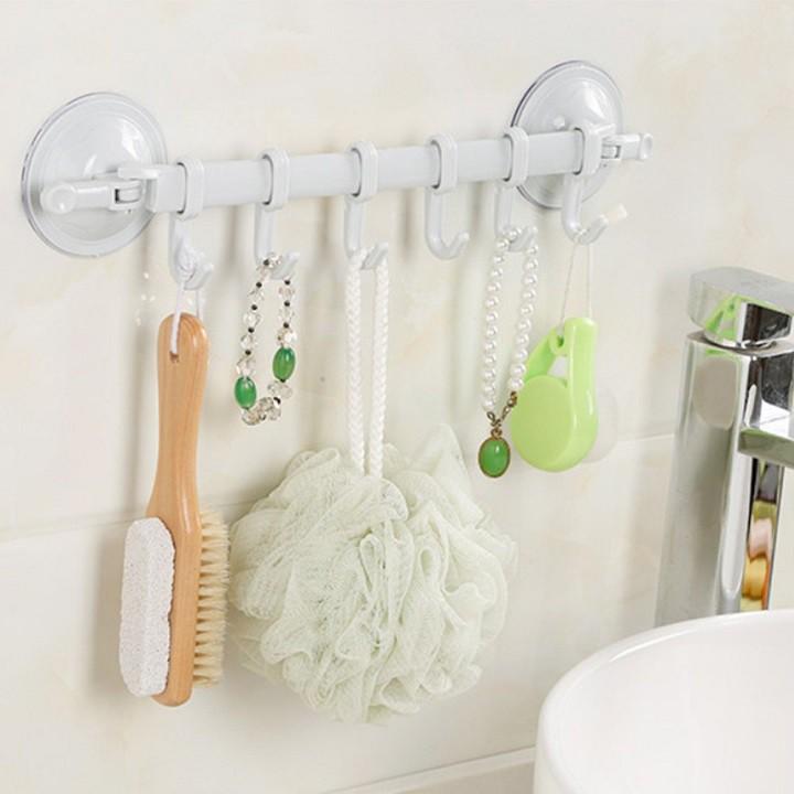 Combo 3 móc treo đồ hút chân không nhà bếp, nhà tắm đa năng nhựa PP