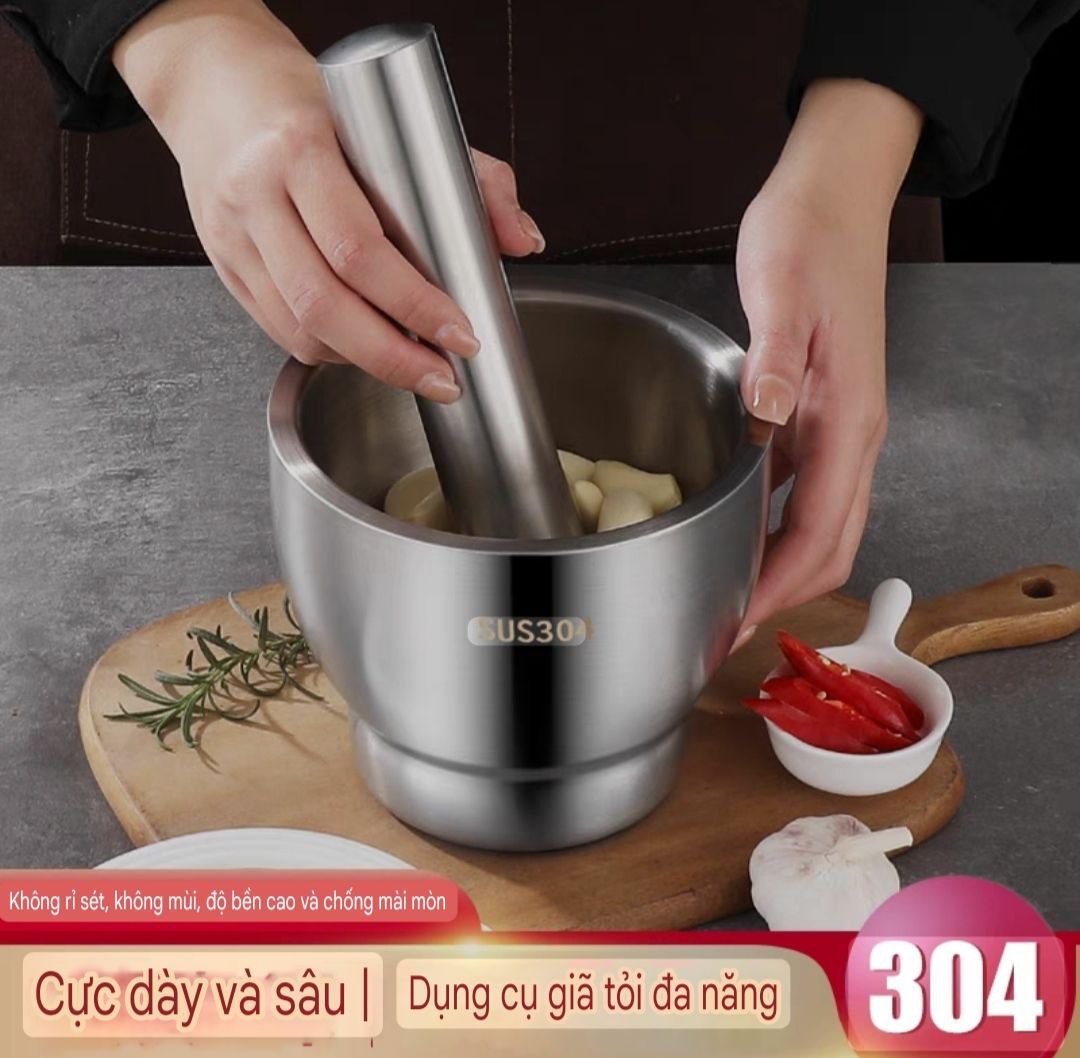 ( HÀNG XỊN )  BỘ CHÀY CỐI GIÃ ĐA NĂNG INOX 304 NGUYÊN KHỐI – CÔNG NGHỆ CNC CAO CẤP SIÊU BỀN